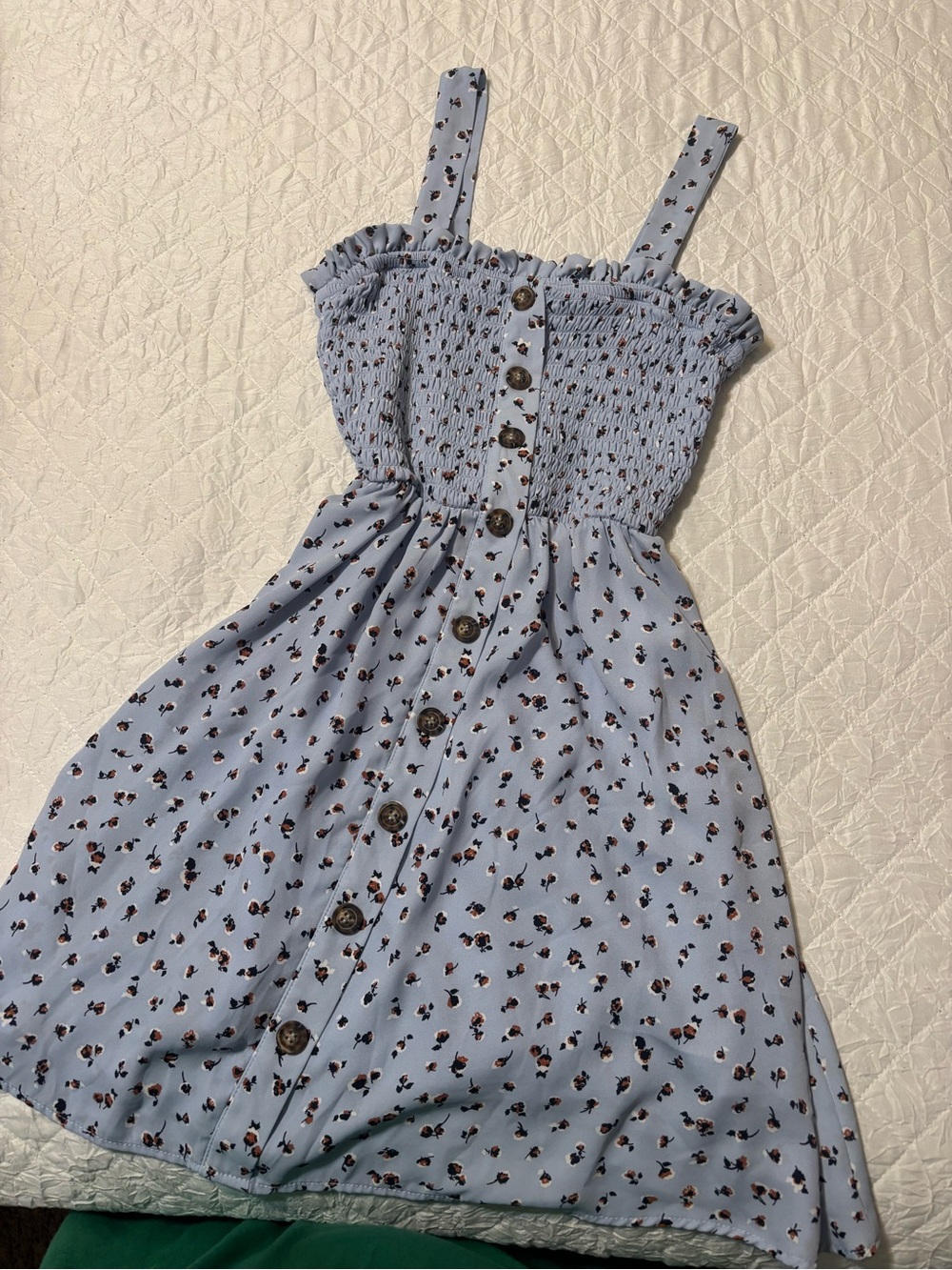 Sienna Sky Light Blue Floral Button-Front Sundress